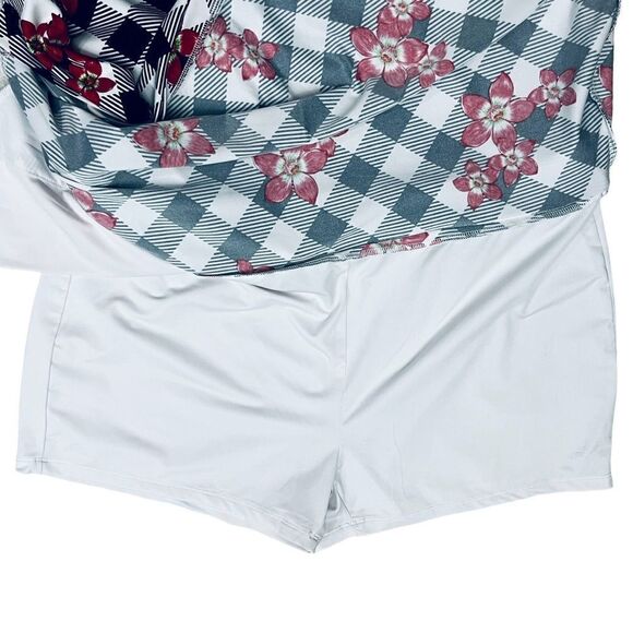 Greg Norman Skirt Skort Floral/Plaid Print Pull On Stretchy Golf Tennid Sz XL - Picture 5 of 9